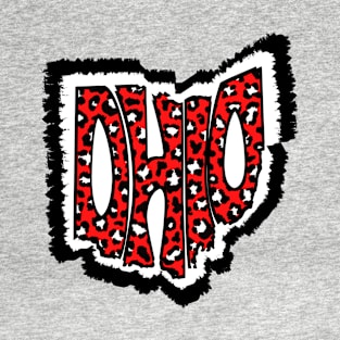 Leopard Print Ohio Red T-Shirt